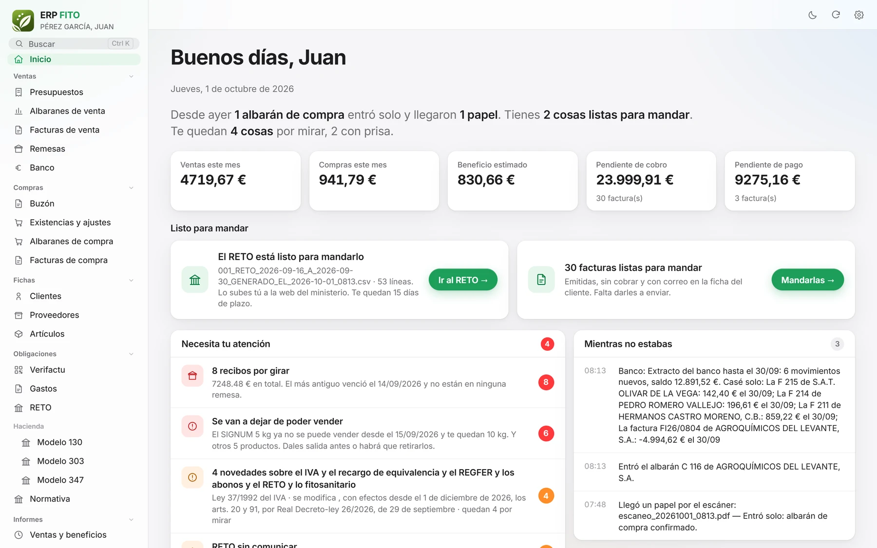 La portada de ERP FITO